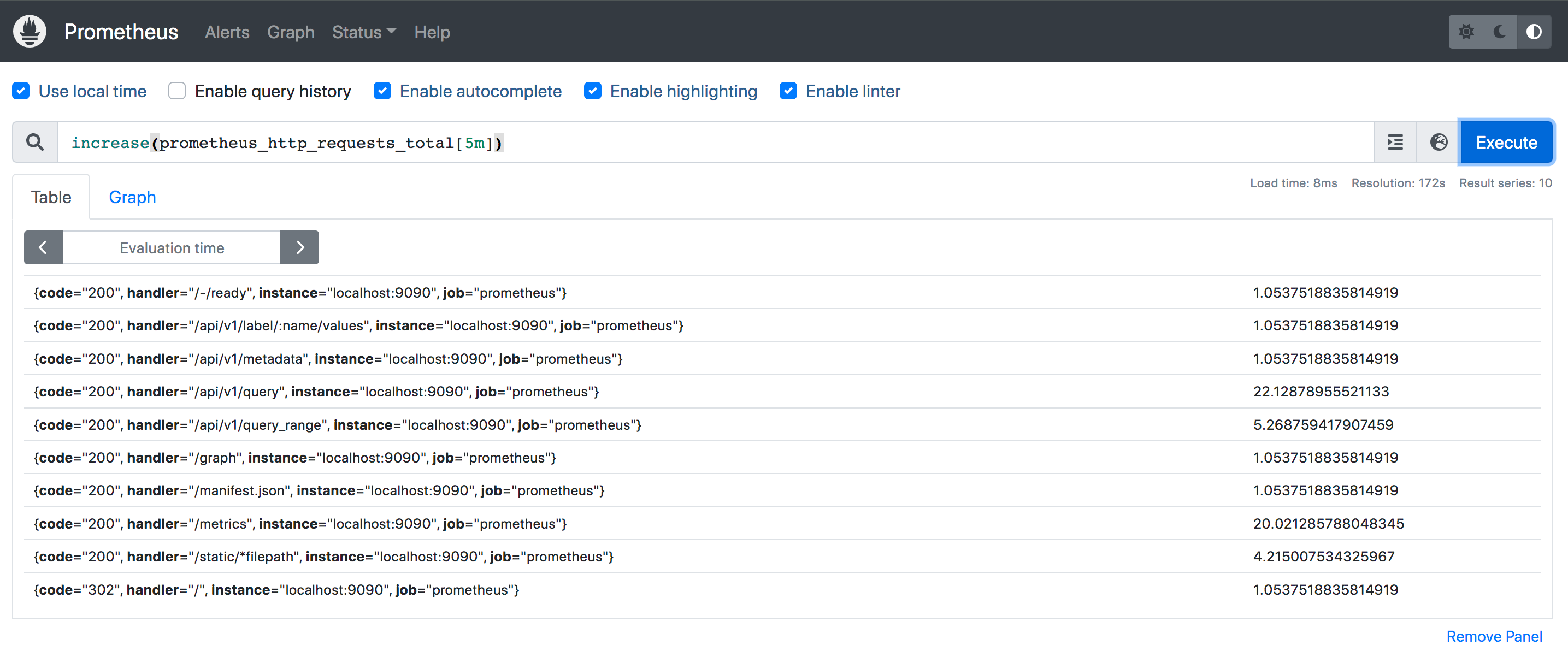 prometheus web console